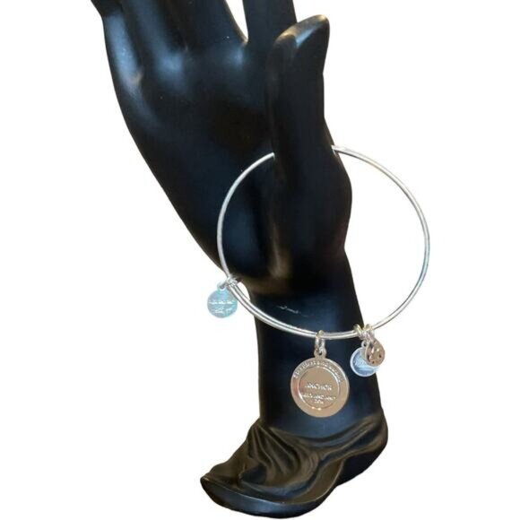 Nautical Theme Alex & Ani Silver-Tone Expandable Charm Bangle Bracelet - Picture 3 of 4